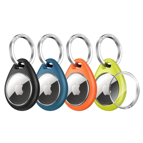 Schutzhülle für AirTag 4er Pack Hülle aus Soft TPU mit Schlüsselanhänger Sich...