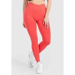 SMILODOX Leggings Damen Amaze Pro mit Scrunch, Butt Lift Sporthose High Waist V-Shape Trainingshose Seamless Blickdicht Yogahose Für Sport Fitness Alltag, Größe:S, Color:Rot
