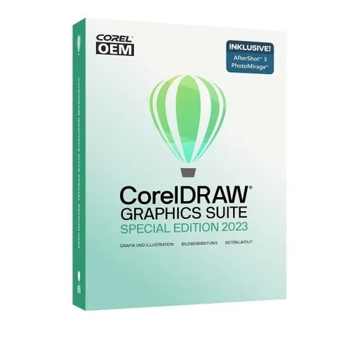 CorelDRAW Graphics Suite Special Edition 2023 - Dauerlizenz für Windows 10/11, ideal für kreative Profis mit umfassenden Grafikbearbeitungsfunktionen in Deutsch.