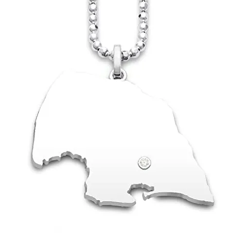 DUR Schmuck Exclusiver Unisex Anhänger INSEL FEHMARN Silber 925/- rhodiniert (P4005)