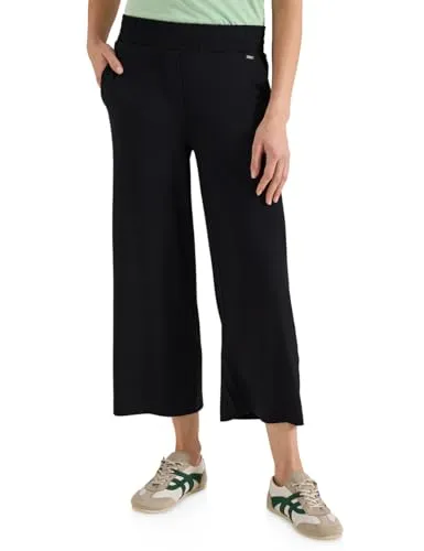 CECIL Jerseyhose High-Waist Wide Leg schwarz L (42) in schwarz von CECIL