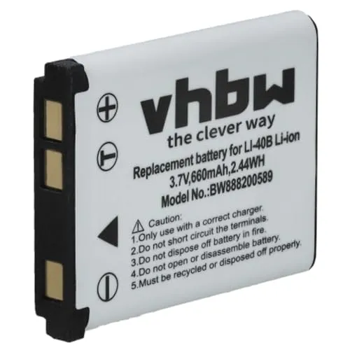 vhbw Akku kompatibel mit Nikon CoolPix S5100, S570, S60, S600, S700, S80 Kamera Digicam DSLR (660mAh, 3,7V, Li-Ion)