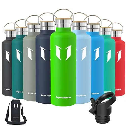 Super Sparrow Trinkflasche Edelstahl in grün von Super Sparrow