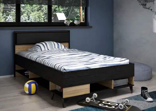 FORTE Lya - Modernes Jugendbett mit viel Stauraum und gepolstertem Kopfteil