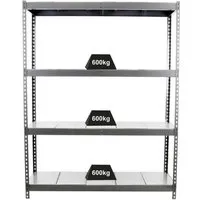 PROREGAL® Schwerlastregal Metal Beast Four – 200x150x45cm, Grau - Schwerlastregal mit 4 verstellbaren Stahlböden, Traglast 600kg pro Ebene. Ideal für Werkstatt und Lager, einfach zu montieren und extrem stabil.