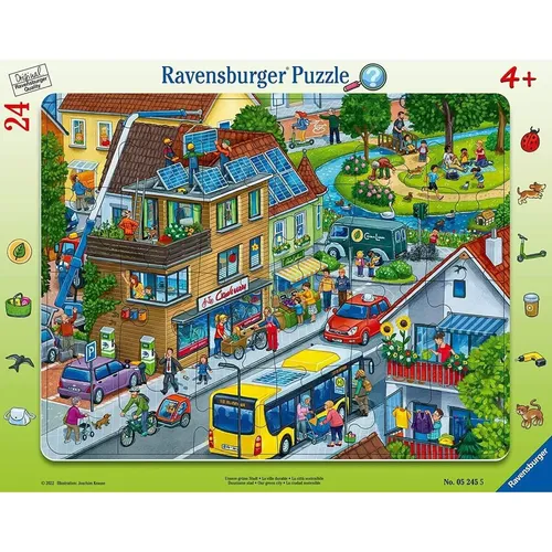 RAVENSBURGER 05245 Kinderpuzzle Unsere grüne Stadt Rahmenpuzzle