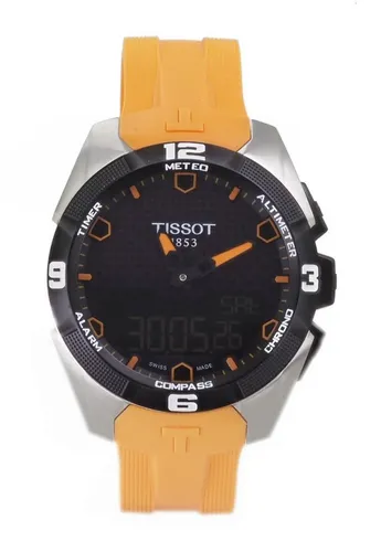 Tissot Quarzuhr Tissot Herren Uhr Quarz T-Touch Connect Sport T0914204705101, (orange)