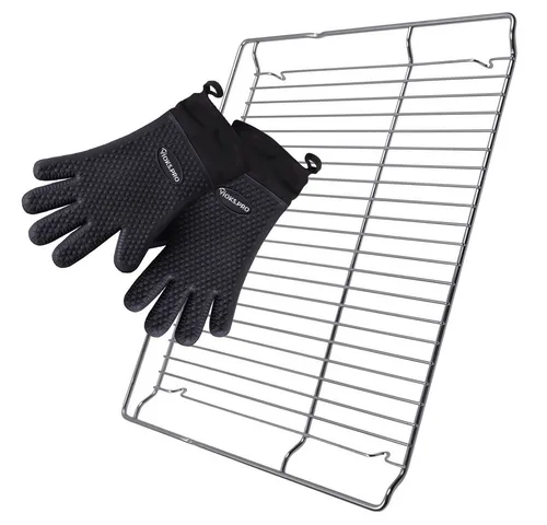VIOKS Backofenrost 455x375mm mit 2 Grillhandschuhen von Vioks
