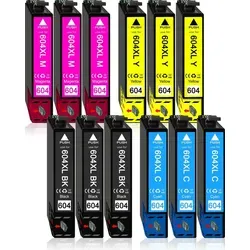 12er Pack Druckerpatronen 604 604XL kompatibel mit Epson XP-3205
