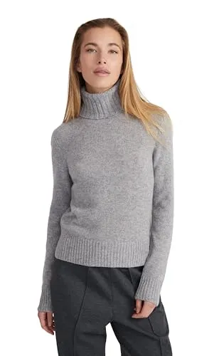 Style & Republic Damen Rollkragenpullover aus 100% Kaschmir, Regular-Passform, stilvoller Premium-Cashmere-Strickpullover für Herbst und Winter, grau S
