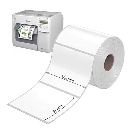 610Stk. InkJet Etiketten 102x51mm auf Rolle selbstklebend Papier Gloss Epson