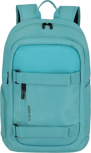 travelite Pathway Strap Backpack 28L Aqua - Schulrucksäcke mit gepolstertem Laptopfach für Geräte bis 15,6 Zoll und vielseitigen Befestigungsmöglichkeiten für Jacken oder Sportausrüstung.
