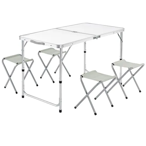 CASARIA® Klapptisch Wetterfest Höhenverstellbar 120x60cm mit Stühlen