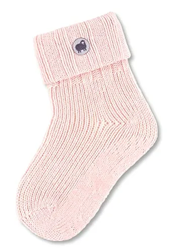 Sterntaler Fli Fli Wolle - Mädchen Fliesen Flitzer mit Umschlag - Stoppersocken mit Wolle - hautsympathische Socken - Baby und Kinder Strümpfe mit Anti-Rutsch-Sohle, rosa, Größe 34
