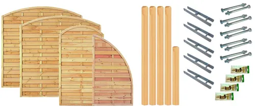 Tetzner & Jentzsch Dichtzaun Madison 1, Set mit 4 Elementen - Hochwertiger Dichtzaun aus kesseldruckimprägniertem Massivholz, ideal für den Garten. Set enthält 4 robuste Elemente für Sichtschutz und Langlebigkeit.