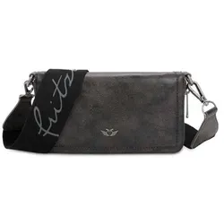 FRITZI AUS PREUSSEN Lou Vintage Black Idol Umhängetasche - Stilvolle Umhängetasche aus Kunstleder mit abnehmbarem, verstellbarem Schulterriemen und zahlreichen Fächern für Karten und Münzen – ideal für den Alltag!