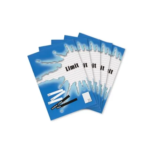 Limit Schulheft A4, 16 Blatt, Lineatur 21, liniert, 5 Stück