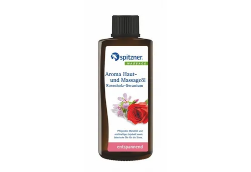 Spitzner Massageöl Spitzner Aroma Haut- und Massageöl Rosenholz Geranium 190 ml