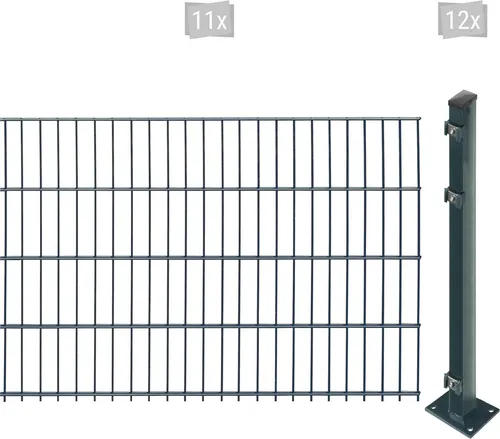Arvotec Doppelstabmattenzaun EASY 83, Set (23-St) - Doppelstabmattenzaun, 83 cm hoch, flexibel und modern. Ideal für Privat- und Gewerbegrundstücke, witterungsbeständig durch Verzinkung und Pulverbeschichtung.