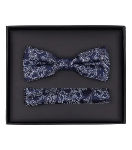 VENTI Fliege Set aus Fliege und Einstecktuch, Dunkelblau in blau von VENTI