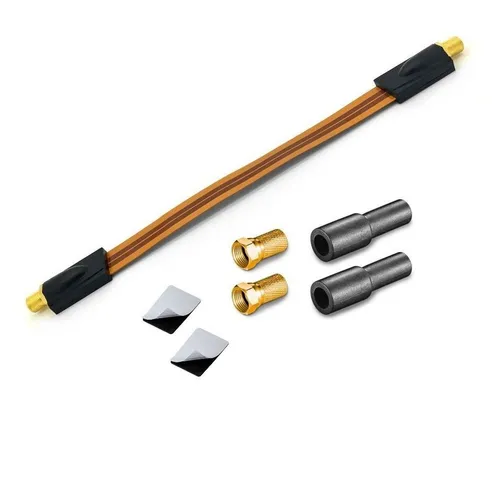 ARLI Fensterdurchführung Ultra Slim +2x F-Stecker +2x Gummitülle TV-Kabel