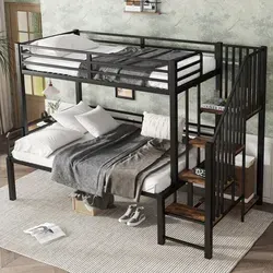 REDOM Hochbett Einzelbett 90x200cm mit Stauraum und Schreibtisch