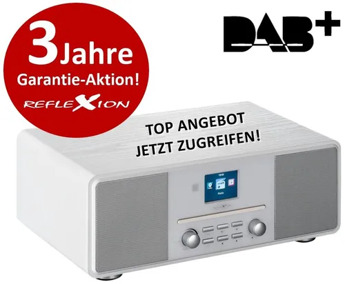 Reflexion HRA19DAB Design DAB+ Radio - DAB+ Digitalradio mit TFT Farbdisplay, CD-Player und Bluetooth 5.0 für kabellosen Musikgenuss, ideal für jeden Raum.