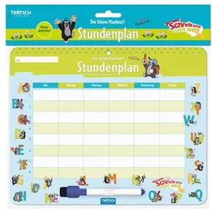 Trötsch Stundenplan 11230N, Der kleine Maulwurf, abwischbar, inklusive Stift, (B/H) 25 x 20cm