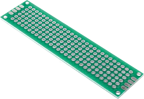 BerryBase Lochrasterplatine - doppelseitig, 2x8cm, 10 Stück, hochwertige FR-4 Fiberglas für stabile Arduino Prototypen und einfaches Löten