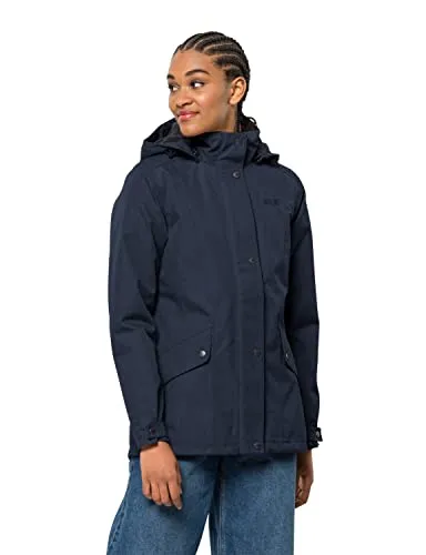 Jack Wolfskin PARK AVENUE JACKET - Funktionsjacke, wasserdicht und winddicht, warm wattiert mit Kapuze, aus recycelter Wattierung, PFC-frei und bluesign-zertifiziert für nachhaltigen Komfort.