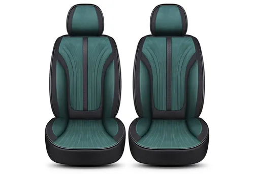 Opel Adam Schonbezüge Schwarz/Grün V4 (2013-2019) - Hochwertige Sitzbezüge für Opel Adam, atmungsaktiv und abwaschbar, mit spezieller Airbag-Naht für maximale Sicherheit.