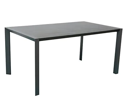 Dehner Gartentisch Cleveland 160 x 90 cm - Gartentisch aus kratzfestem Keramik und robustem Aluminium, ideal für gesellige Stunden im Freien mit Platz für bis zu 6 Personen.