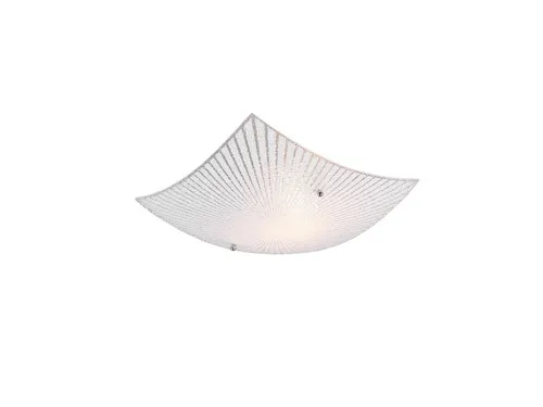 TRIO Leuchten LED Deckenleuchte, LED wechselbar, Warmweiß, flache Lampenschirme Opal-Glas Weiß mit Silber Dekor Design, Ø30cm