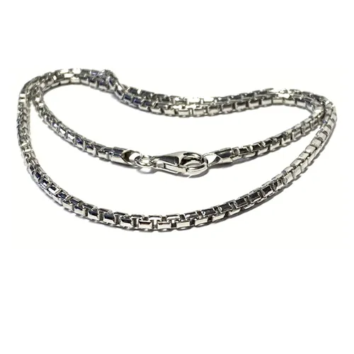 Halskette 925/- Sterling Silber rhodiniert Venezianer 45cm - Elegante Halskette aus massivem 925er Sterlingsilber, rhodiniert für Anlaufschutz. Ideal für jeden Anlass und ein zeitloser Schmuckklassiker.