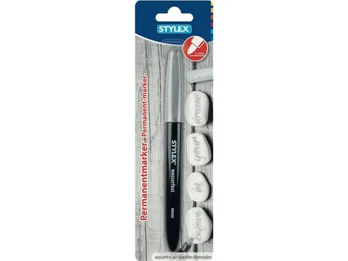 Permanentmarker, Silber, Wasserfest Silberstift Stiftstärke 3mm STYLEX 32811