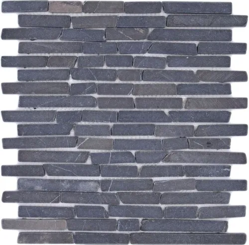 Mosaik Marmor Naturstein grau anthrazit - schwarz (imprägniert) Spritzschutz