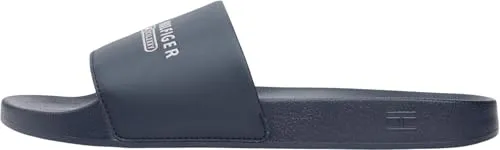 Tommy Hilfiger RAISED POOL SLIDE Pantolette in Dunkelblau, Größe 40 EU - Bequeme Pantolette für den Sommer, ideal für Freizeit und Zuhause. Mit auffälligem Logoschriftzug und leicht profiliertem Laufsohlenprofil für optimalen Komfort.