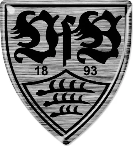 VfB Stuttgart Aufkleber 3D Wappen schwarz