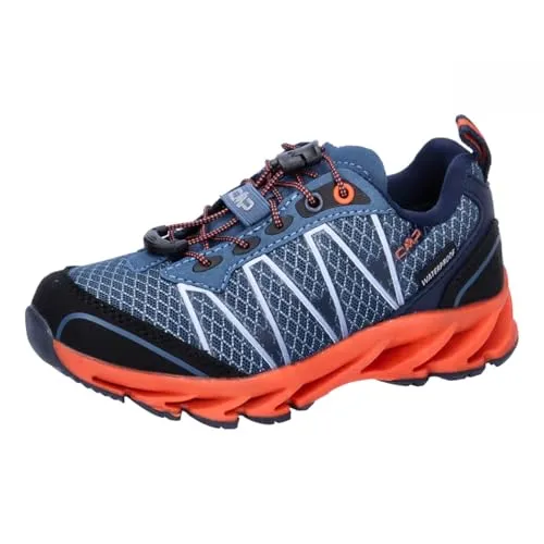 CMP Kids Altak Trail Shoes WP 2.0 bluestone-arancio (32NS) - Wanderschuhe für Kinder, wasserdicht mit Clima Protect Membran, ideal für Outdoor-Abenteuer in der kalten Jahreszeit und perfekten Halt bei jedem Schritt.