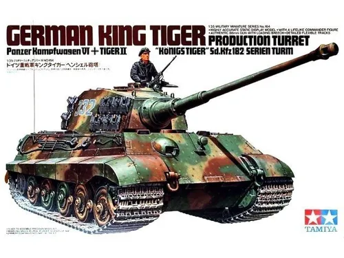 Tamiya 35164 King Tiger Prod. Turret 1/35 - Automobile, unmontierter Bausatz im Maßstab 1:35, ideal für Modellbau-Enthusiasten und Panzerliebhaber.