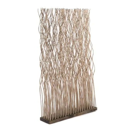 CREEDWOOD RAUMTEILER Kinki - Stilvoller Sichtschutz aus Weidenholz - Paravent & Raumteiler, 110x70x17cm, gefertigt aus kunstvoll verarbeiteten Weidenzweigen. Ideal zur dekorativen Abtrennung von Wohnräumen und als Deko-Highlight.