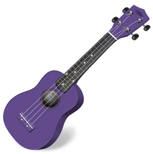 Classic Cantabile US-100 VT Sopran-Ukulele Violett - Sopran-Ukulele mit 15 Bünden, leichtgängigen Gitarren-Mechaniken und farbenfrohem Design, ideal für Einsteiger und Musikliebhaber.