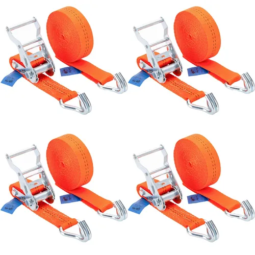 Spanngurt 1000 / 2000kg 6m 1t 2t zweiteilig 35 mm Zurrgurt mit Haken 12195-2 4 x