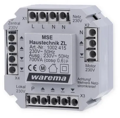 Warema MSE Haustechnik ZL UP 1002415 - Zubehör für Rollladenantriebe, ermöglicht die direkte Ansteuerung mehrerer Sonnenschutzprodukte über einen Taster - ideal für kleine Objekte.