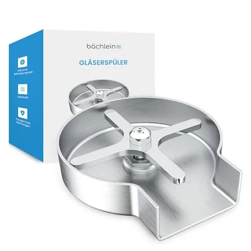 Bächlein Küchenarmatur Glasspüler - Spült Gläser in Sekunden - Spültischarmaturen für strahlende Sauberkeit, entfernt gründlich Verunreinigungen ohne Bürste, aus massivem Edelstahl für Langlebigkeit und Zuverlässigkeit.