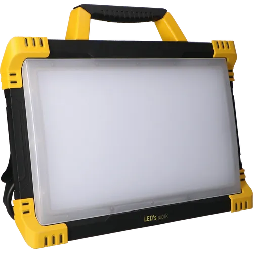 LED-Baustrahler Fluter 80W mit Steckdosen - Arbeitsleuchte mit 80W Leistung, IP54 Schutz und zwei praktischen Steckdosen – ideal für Baustellen und Outdoor-Einsätze.