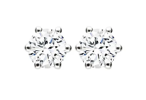 LÖB Paar Ohrstecker 925 Silber Ohrringe Zirkonia Stein Hexagon Ohrstecker Solitär 6mm (Geschenke für Frauen Beste Freundin Mutter Mama Damen zum Geburtstag Weihnachten Weihnachtsgeschenke, Inkl. Schmuckbox), Damen Herren Diamant Form Strass Glitzer Hexagonal Stecker Klein Weiß