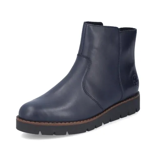 Rieker Damen Ankle Boots 44965 - Wanderschuhe mit atmungsaktivem Glattleder, ideal für den Übergang. Die lose Einlage und der bequeme Keilabsatz bieten höchsten Tragekomfort.