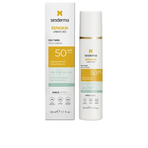 Sesderma REPASKIN URBAN 365 Photoprotector SPF50 für fettige Haut - Sonnenpflege mit hohem Schutzfaktor SPF50, speziell entwickelt für fettige Haut, bietet effektiven Schutz vor UV-Strahlen und urbanen Umwelteinflüssen.