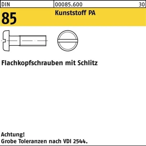 200er PACK(Stk)  000085800000050010 Flachkopfschraube DIN 85 m.Schlitz M 5 x 10